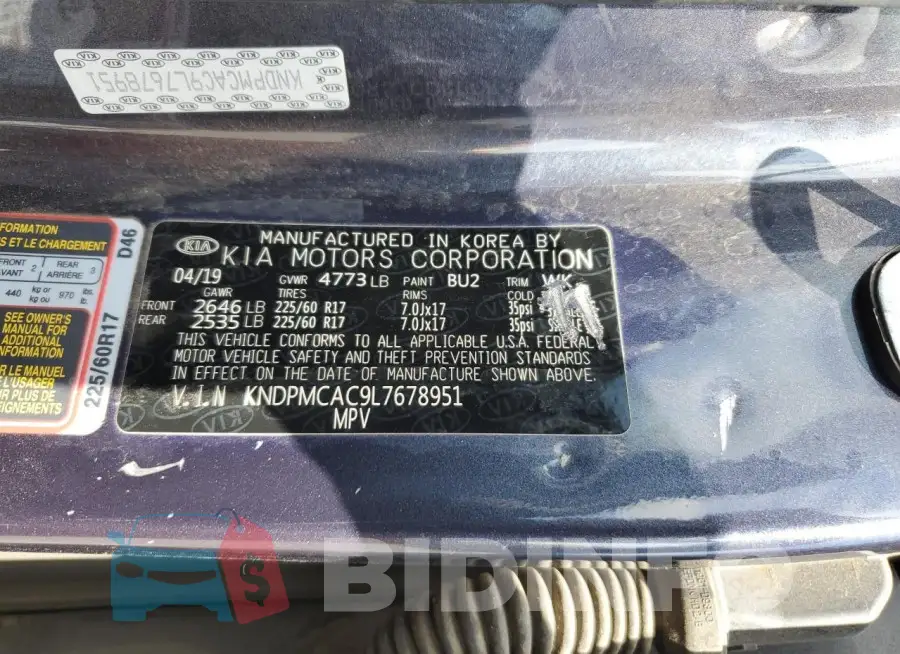 KNDPMCAC9L7678951 Photo# 12