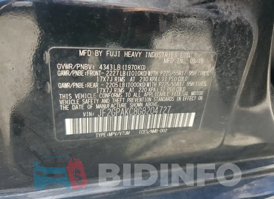 JF2GPAKC8G8204727 Photo# 12