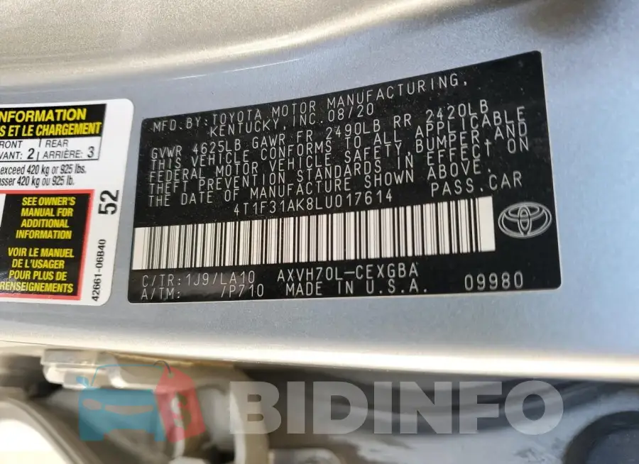 4T1F31AK8LU017614 Photo# 12