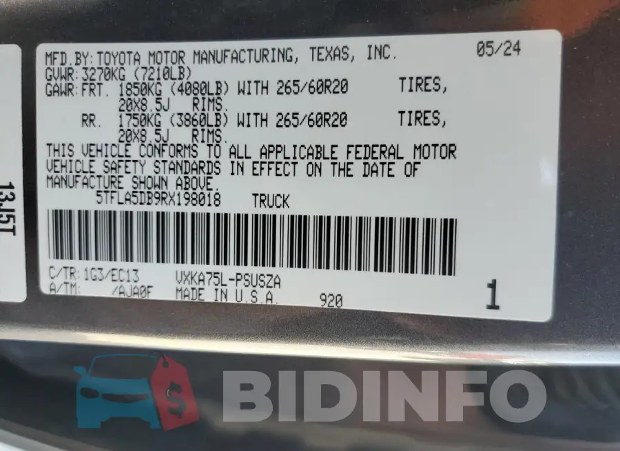 5TFLA5DB9RX198018 Photo# 12
