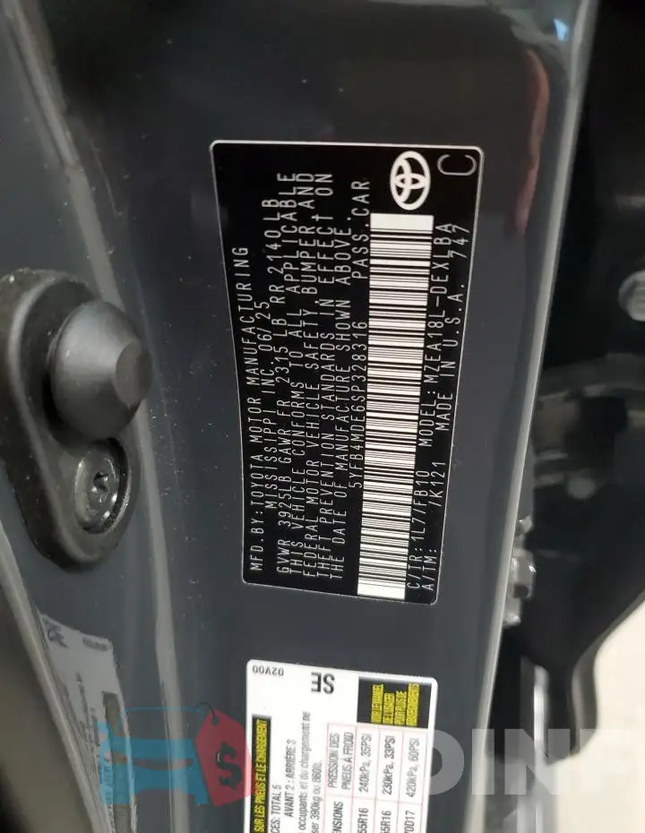 5YFB4MDE6SP328316 Photo# 12