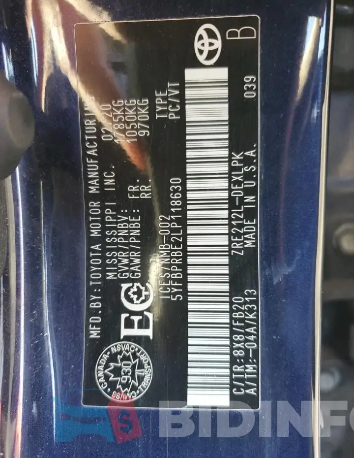 5YFBPRBE2LP118630 Photo# 13