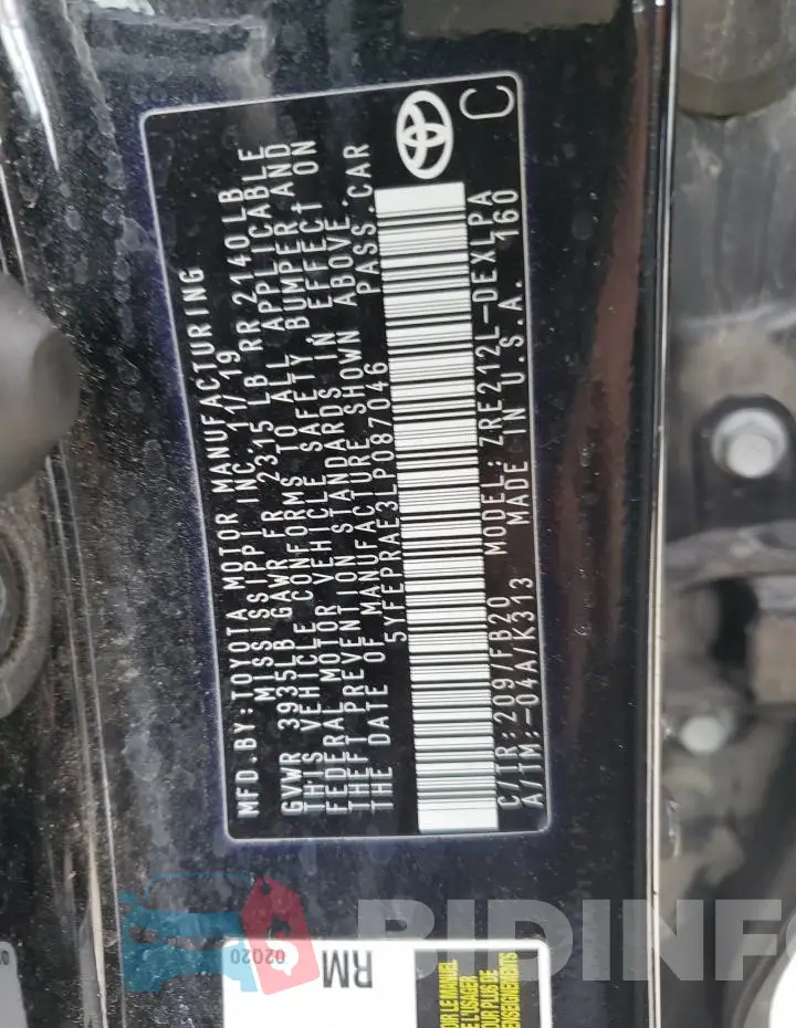 5YFEPRAE3LP087046 Photo# 12