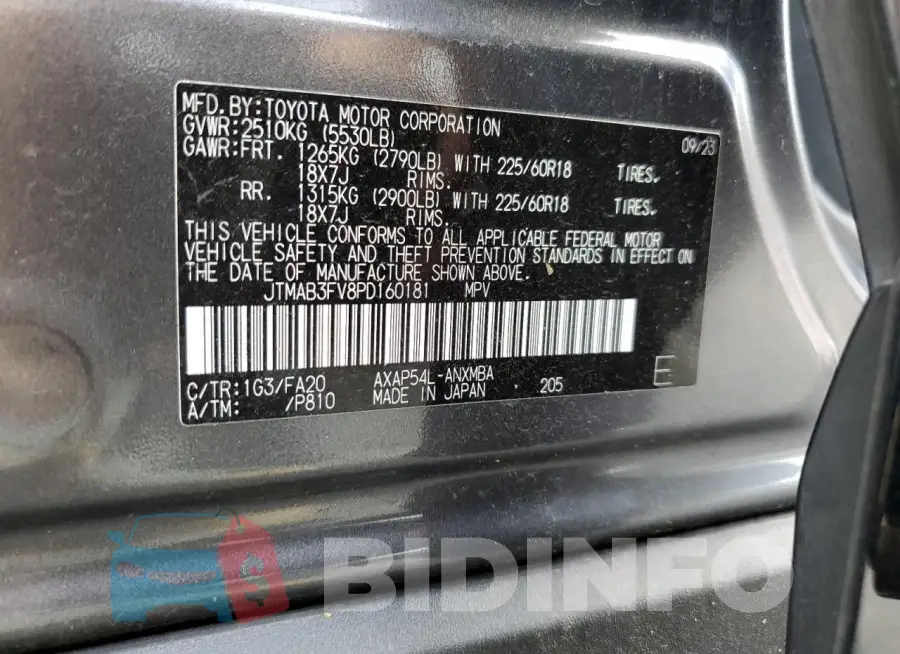 JTMAB3FV8PD160181 Photo# 14