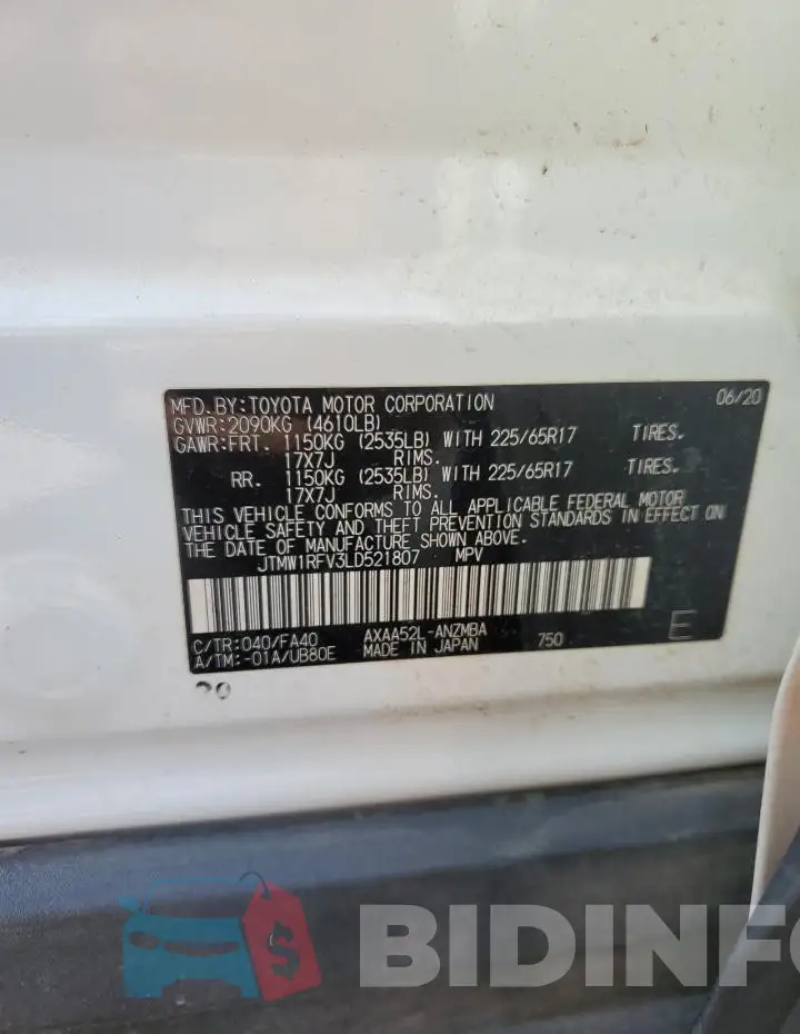 JTMW1RFV3LD521807 Photo# 13