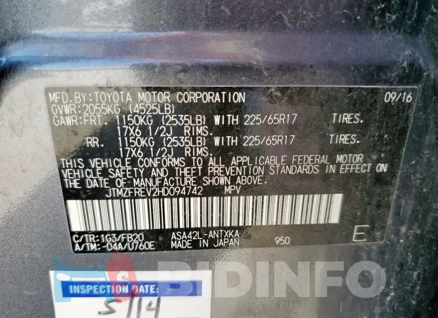 JTMZFREV2HD094742 Photo# 14