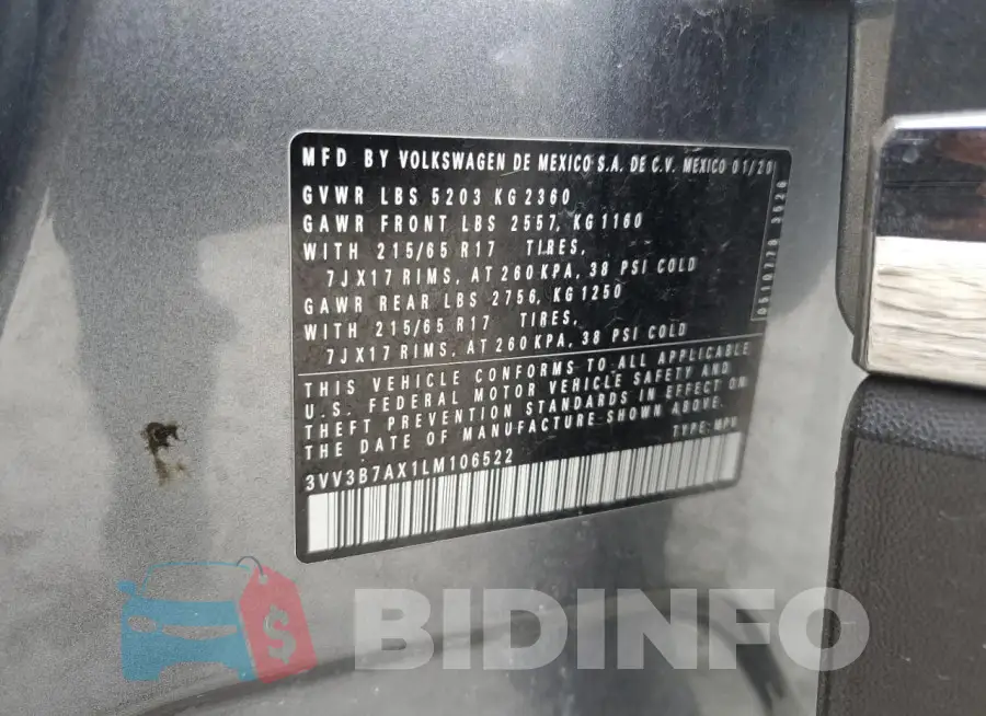 3VV3B7AX1LM106522 Photo# 14
