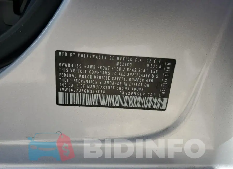 3VW267AJ5GM327618 Photo# 13