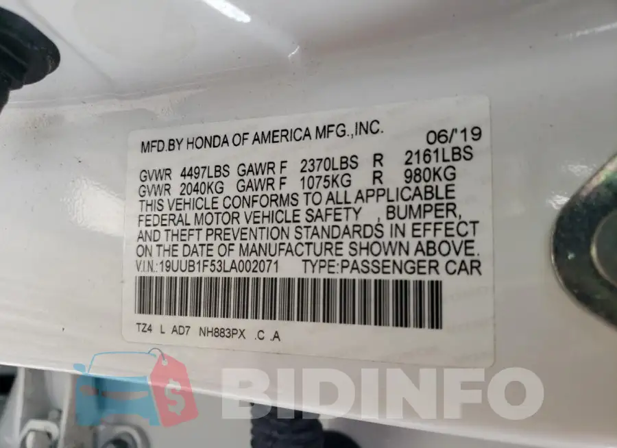19UUB1F53LA002071 Photo# 12