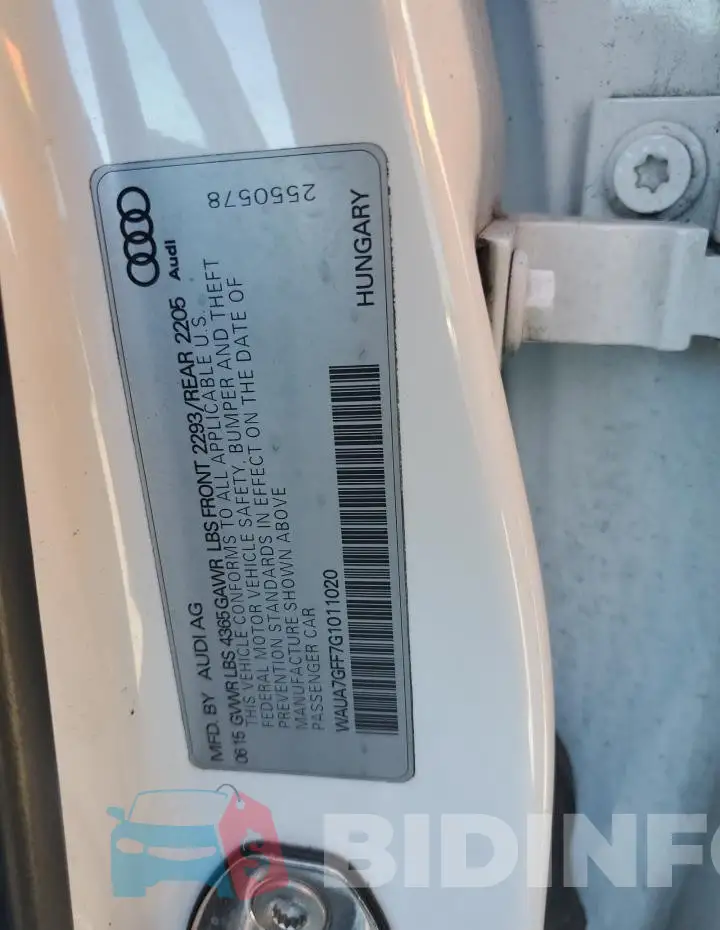 WAUA7GFF7G1011020 Photo# 12