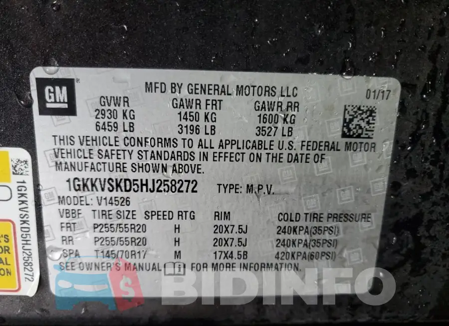 1GKKVSKD5HJ258272 Photo# 13