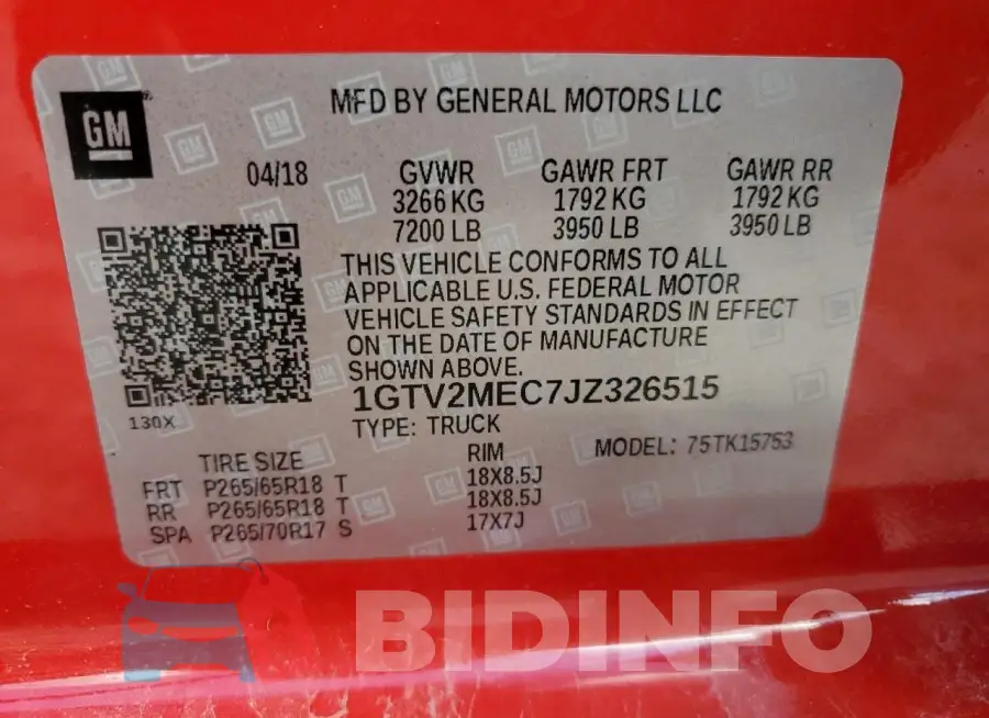 1GTV2MEC7JZ326515 Photo# 13