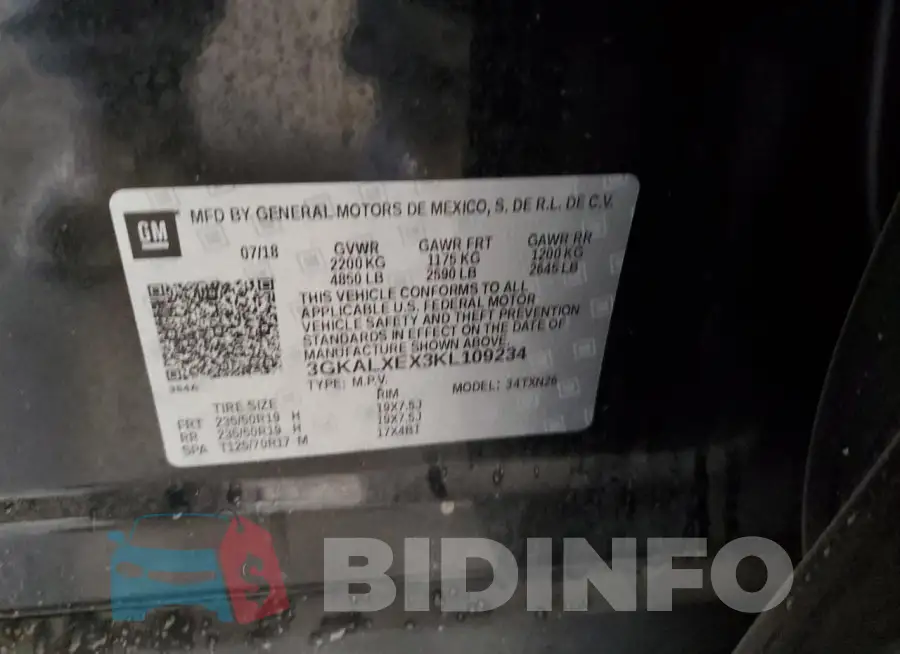 3GKALXEX3KL109234 Photo# 13
