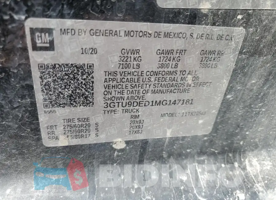 3GTU9DED1MG147181 Photo# 12