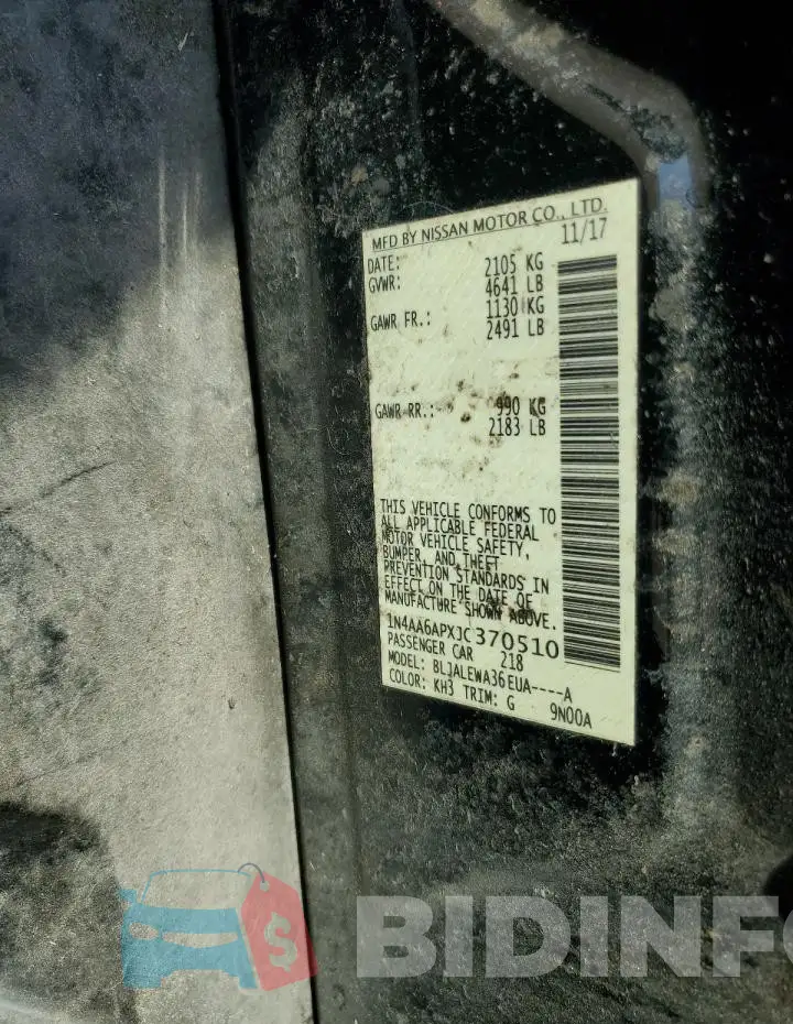 1N4AA6APXJC370510 Photo# 12