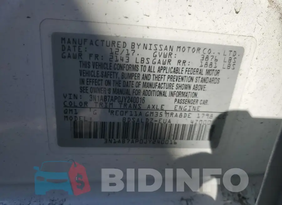 3N1AB7AP0JY240016 Photo# 12