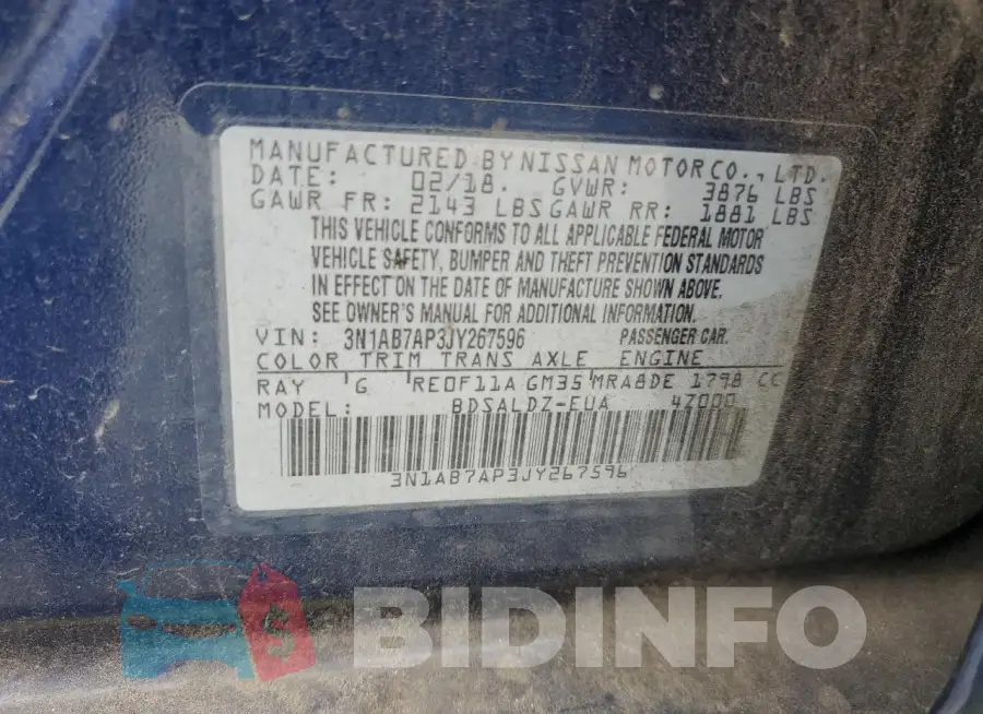 3N1AB7AP3JY267596 Photo# 13