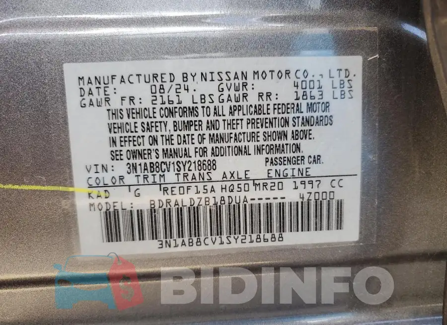3N1AB8CV1SY218688 Photo# 12