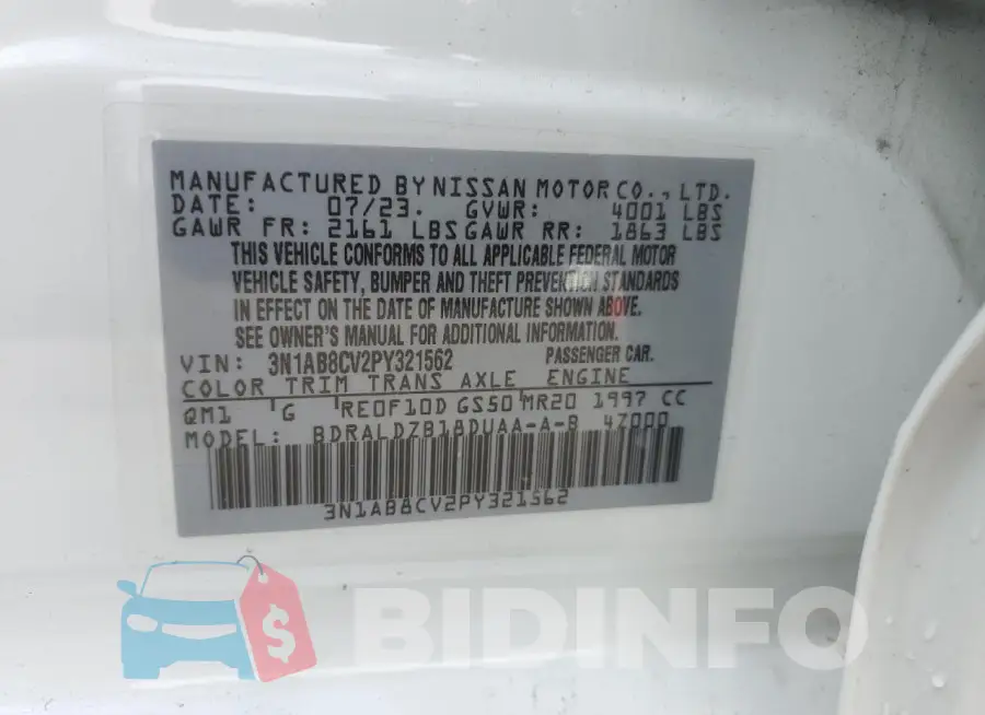 3N1AB8CV2PY321562 Photo# 12