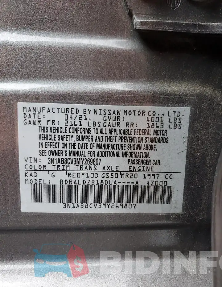 3N1AB8CV3MY269807 Photo# 12