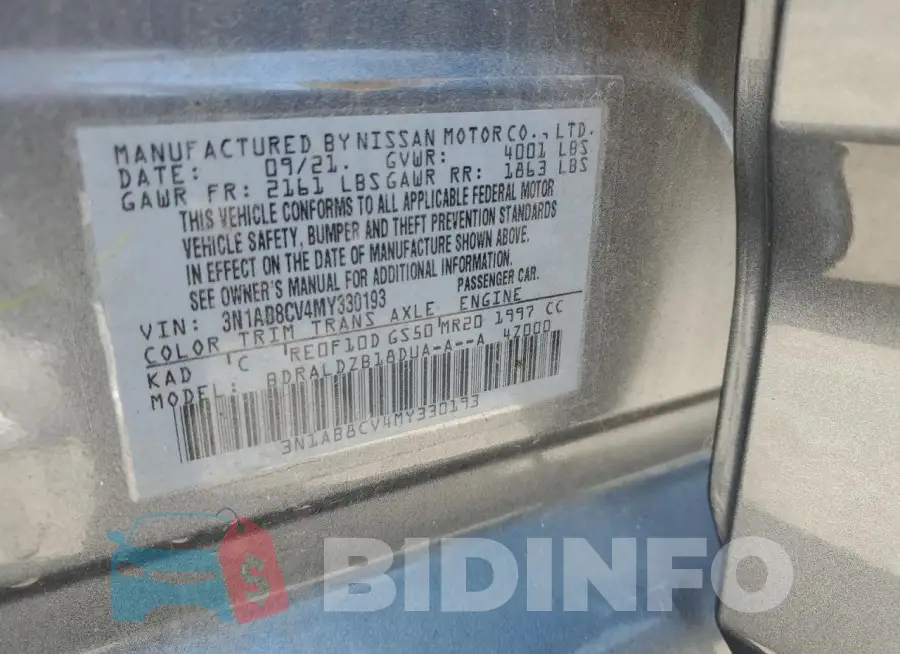 3N1AB8CV4MY330193 Photo# 12