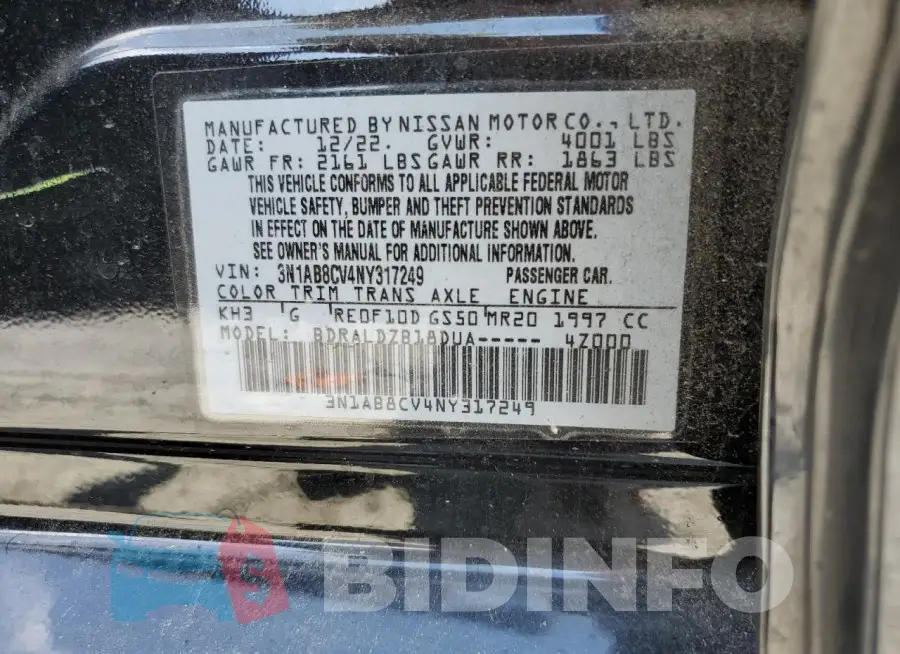 3N1AB8CV4NY317249 Photo# 13