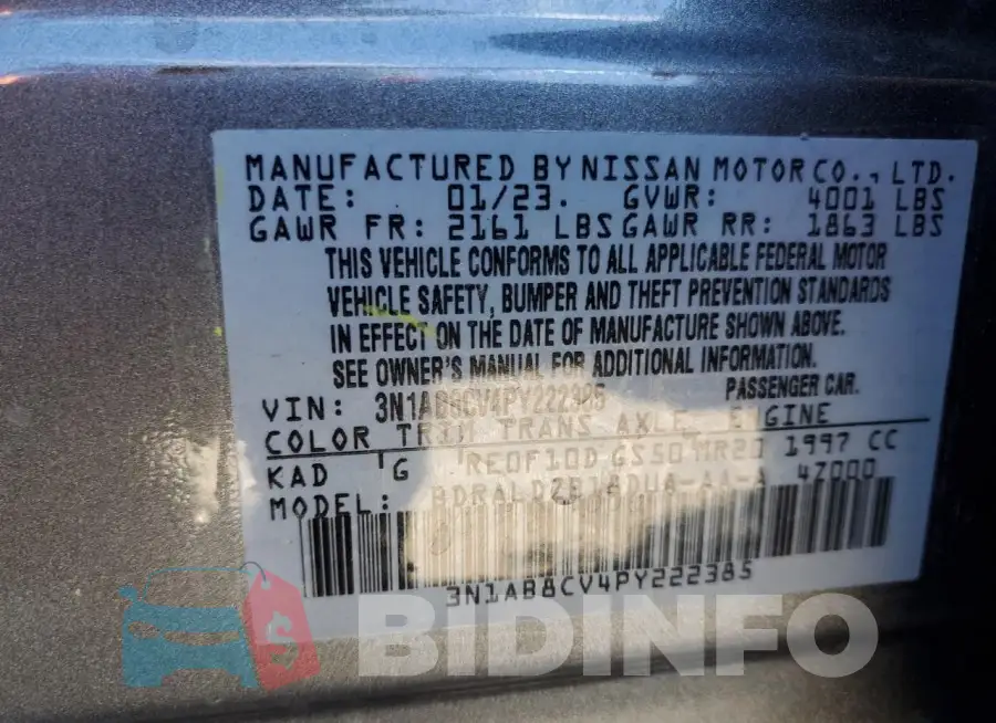 3N1AB8CV4PY222385 Photo# 12