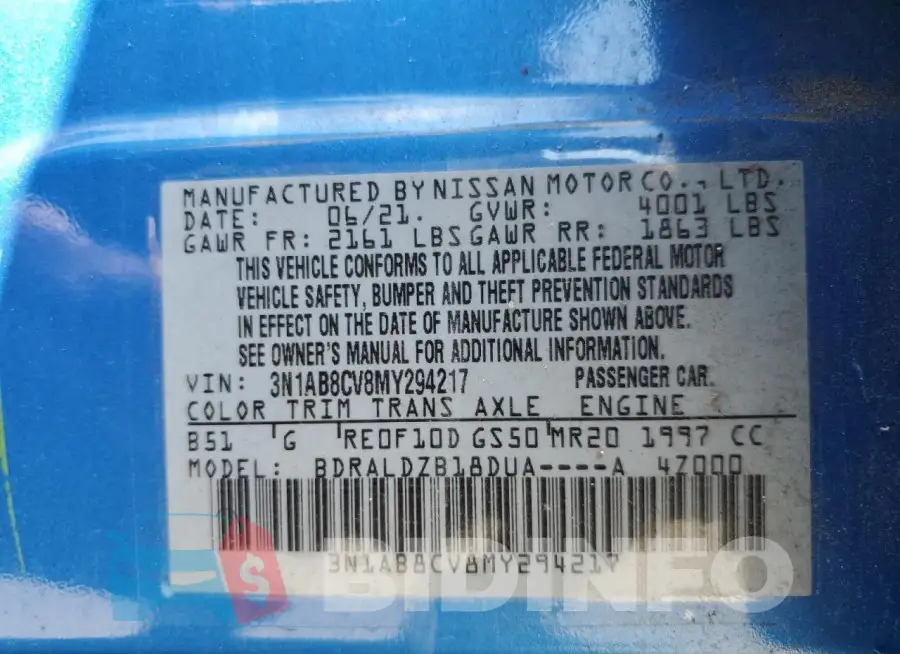 3N1AB8CV8MY294217 Photo# 13