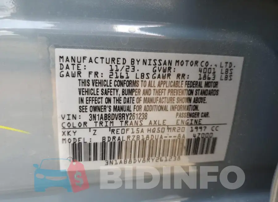 3N1AB8DV8RY261238 Photo# 12