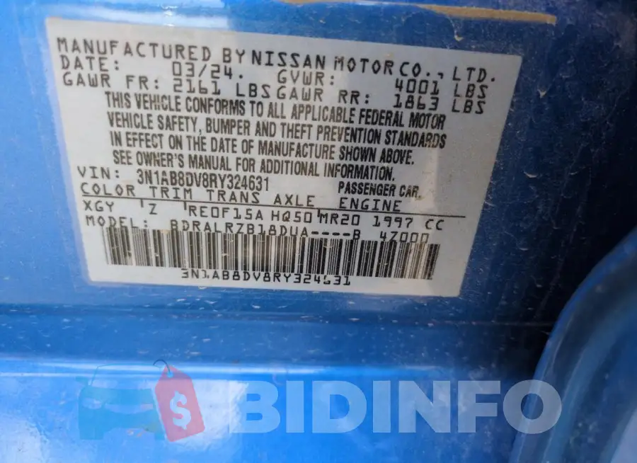 3N1AB8DV8RY324631 Photo# 12