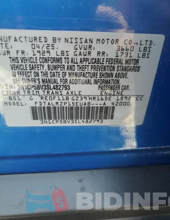 3N1CP5BV3SL482793 Photo# 12