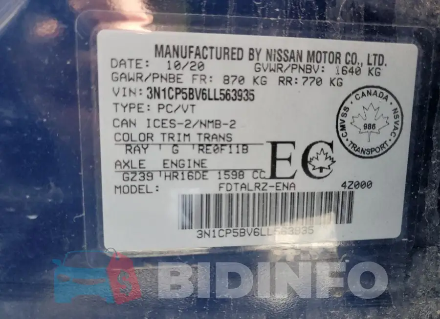 3N1CP5BV6LL563935 Photo# 12