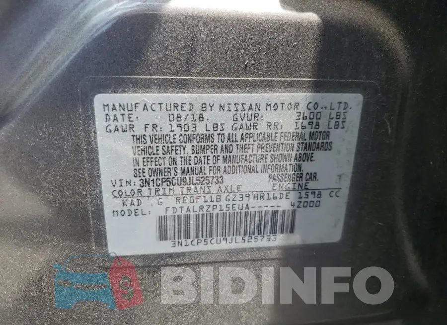 3N1CP5CU9JL525733 Photo# 13
