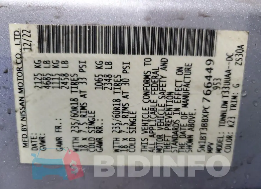 5N1BT3BBXPC766449 Photo# 13