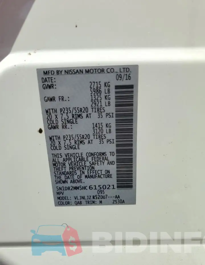 5N1DR2MM5HC615021 Photo# 13