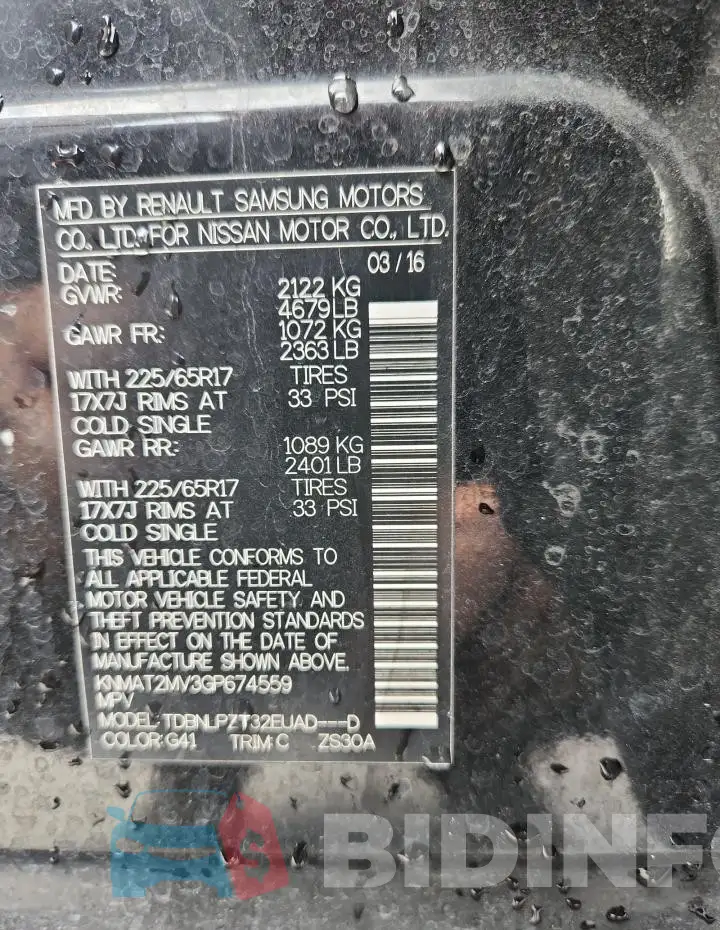 KNMAT2MV3GP674559 Photo# 14