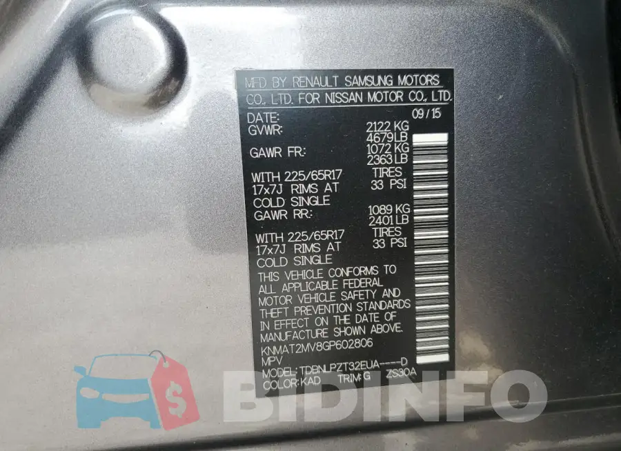 KNMAT2MV8GP602806 Photo# 13