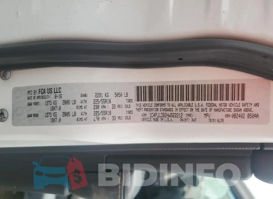 1C4PJLDB2HW522212 Photo# 13