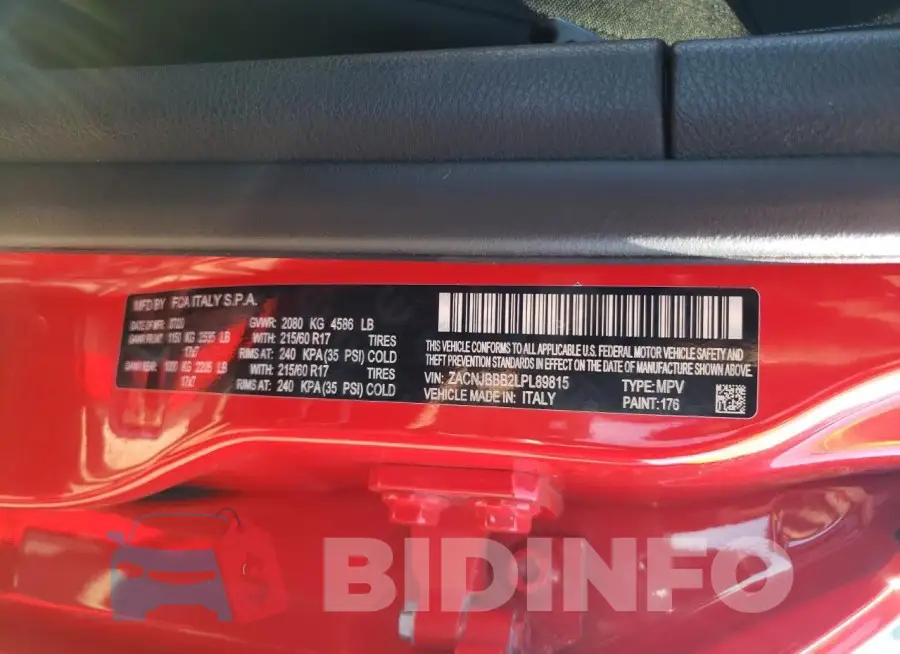 ZACNJBBB2LPL89815 Photo# 14