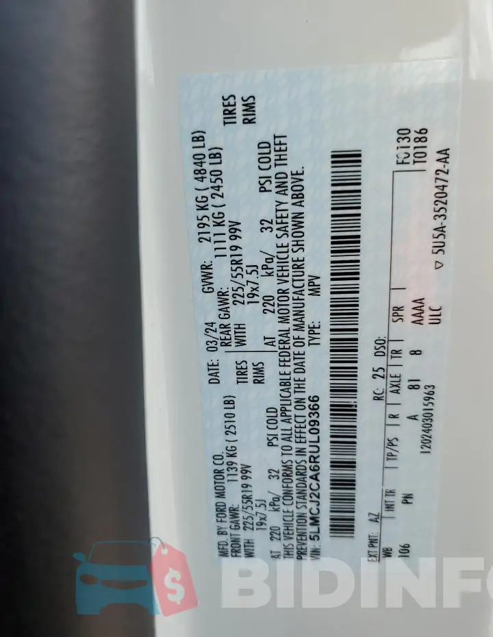 5LMCJ2CA6RUL09366 Photo# 13