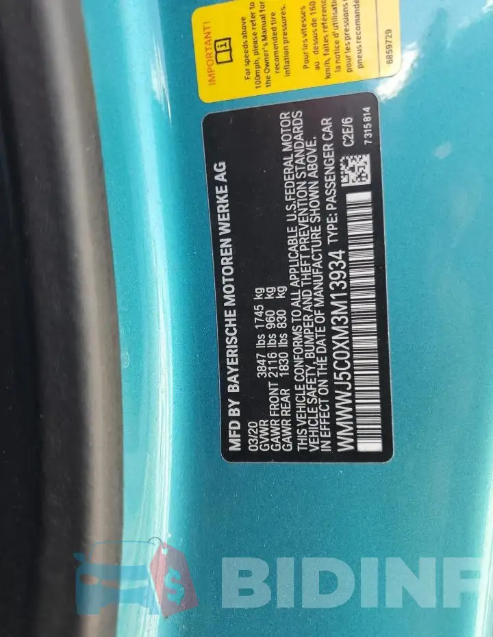 WMWWJ5C0XM3M13934 Photo# 13