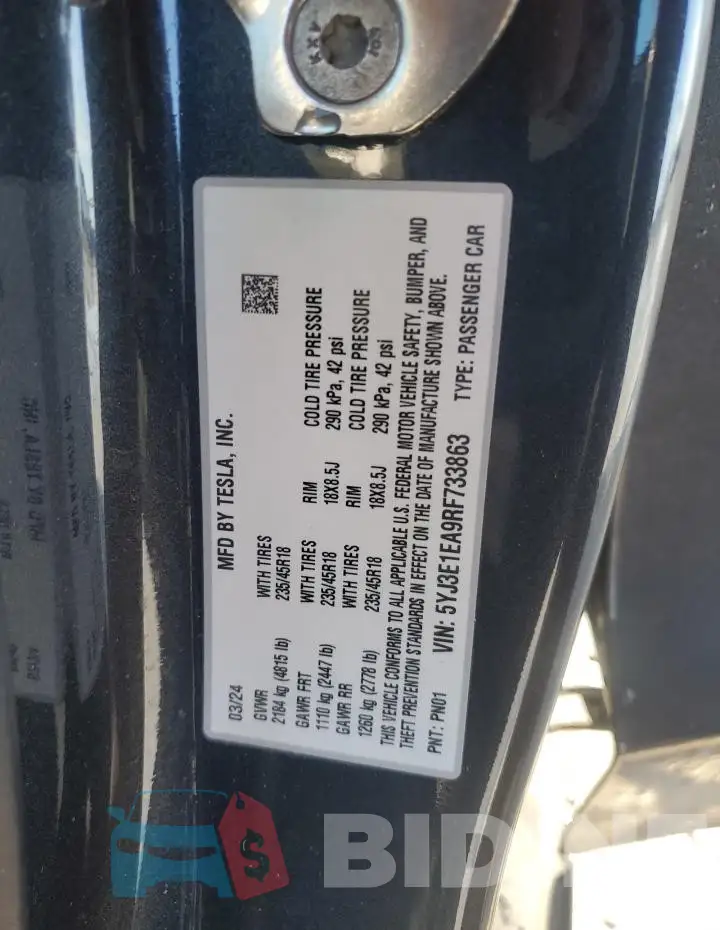 5YJ3E1EA9RF733863 Photo# 12
