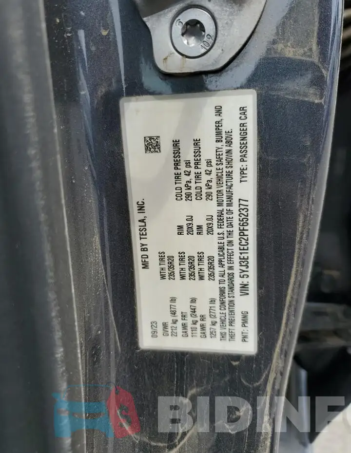 5YJ3E1EC2PF652377 Photo# 12