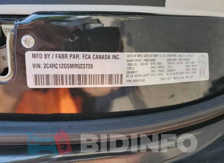 2C4RC1ZG5MR523739 Photo# 13
