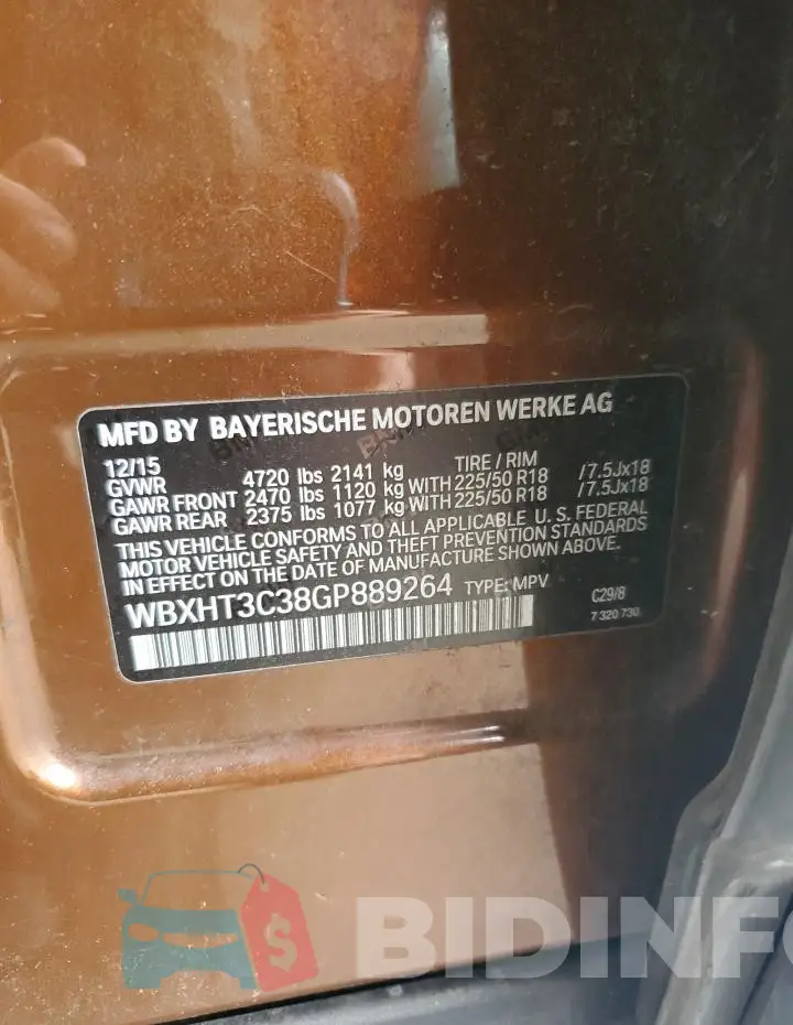 WBXHT3C38GP889264 Photo# 13