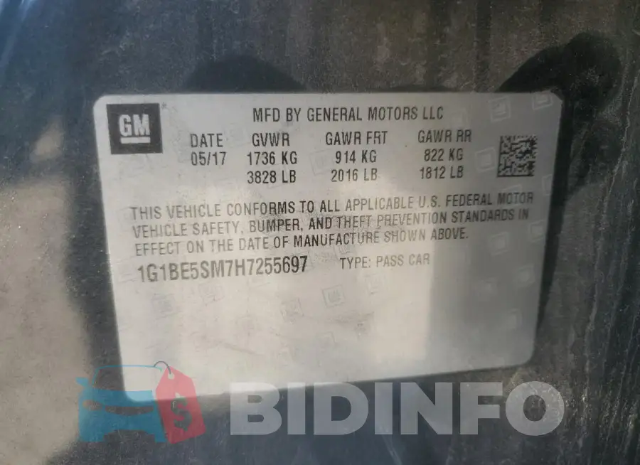 1G1BE5SM7H7255697 Photo# 12
