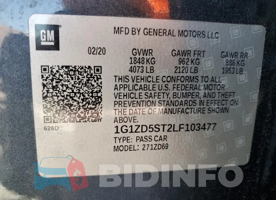 1G1ZD5ST2LF103477 Photo# 12