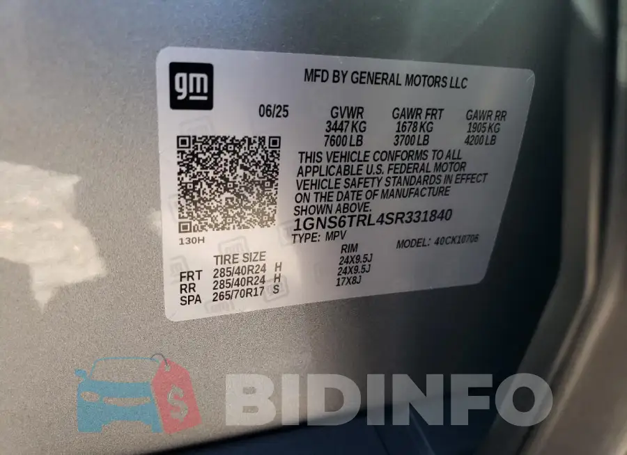 1GNS6TRL4SR331840 Photo# 12