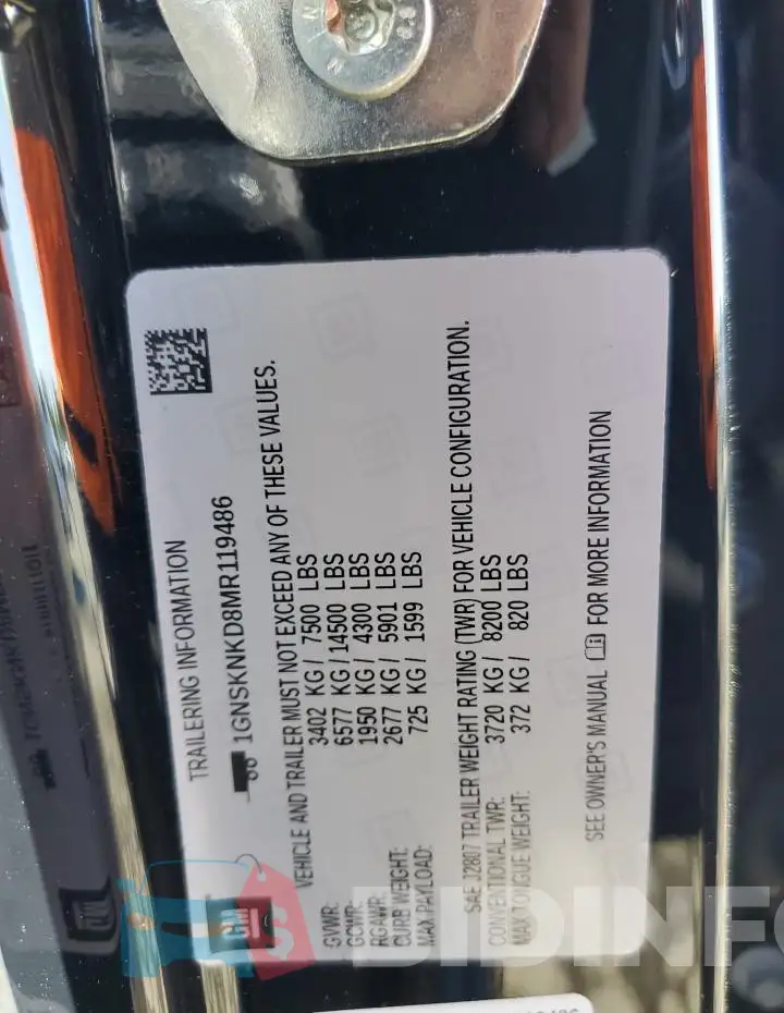 1GNSKNKD8MR119486 Photo# 12
