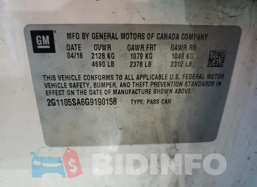 2G1105SA6G9190158 Photo# 12